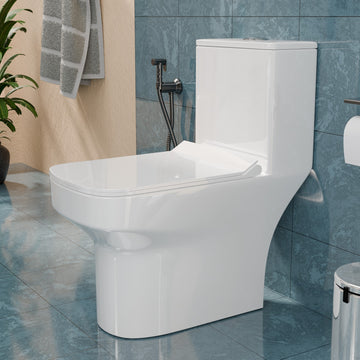 Inart Premium 6D Flushing Syphonic One Piece Ceramic Western Floor Mounted One Piece Water Closet Western Toilet/Commode/European Commode OPT024