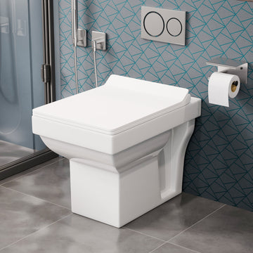 InArt EWC S Trap Ceramic Floor Mounted European Western Water Closet Toilet Commode White EWC032