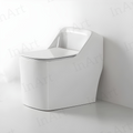 InArt Platinum Ceramic Rimless One-Piece Western Toilet with Soft Close Seat, S Trap Outlet, Glossy White - 67x41x60 cm - InArt-Studio