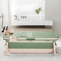 InArt Modern Freestanding Foldable Bathtub with Drain Hose and Cover, Green-Color, 140cm x 60cm x 57.5cm - InArt-Studio