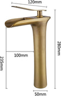 InArt Bathroom Single Lever Hole Basin Mixer Brass Basin High Neck Long Body Sink Faucet Gold Color - InArt-Studio