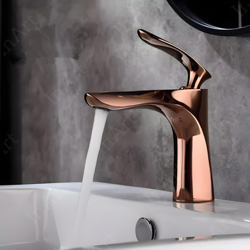 InArt Brass Single Lever Basin Mixer - Rose Gold BF077