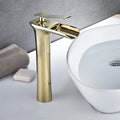 InArt Bathroom Single Lever Hole Basin Mixer Brass Basin High Neck Long Body Sink Faucet Gold Color - InArt-Studio