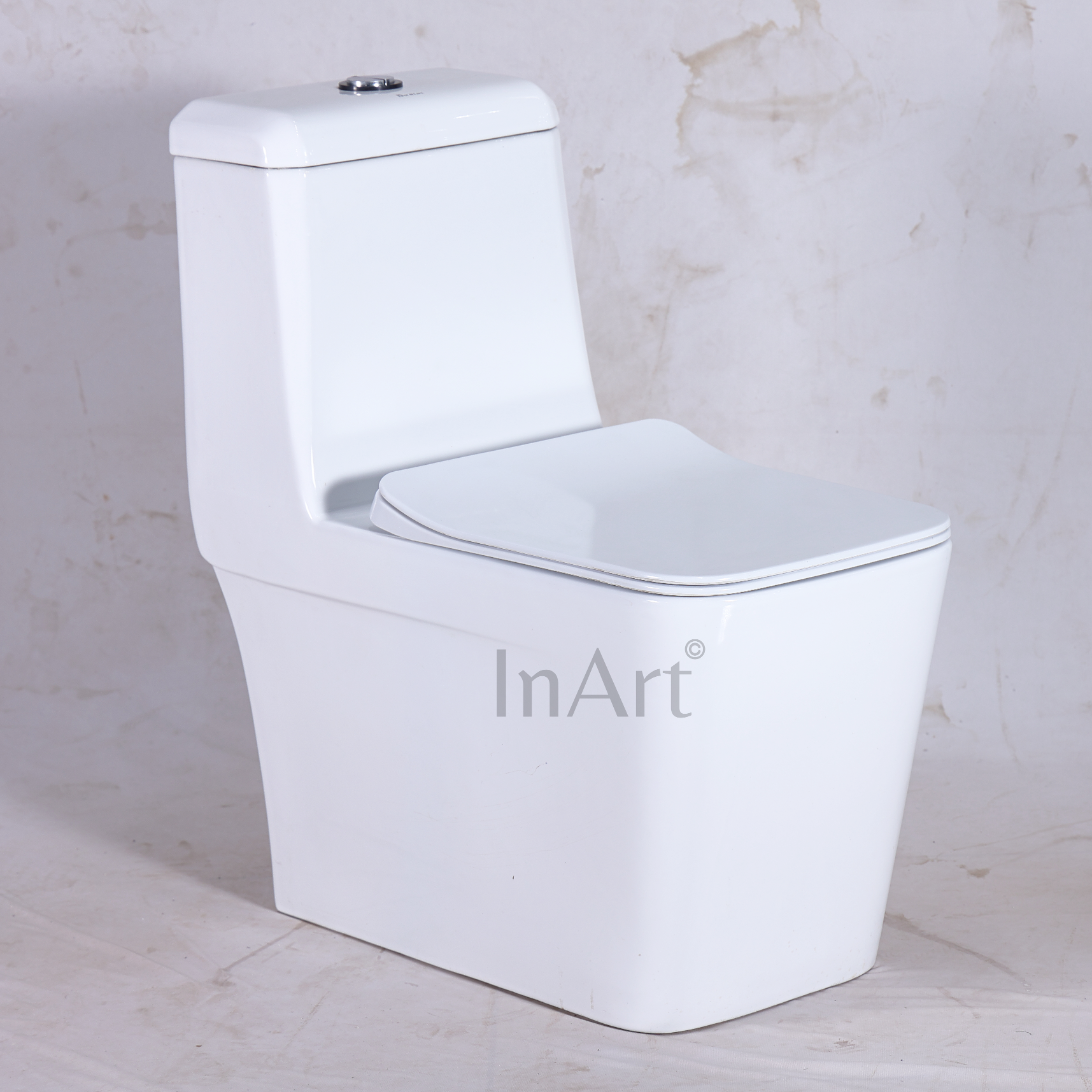 Inart Rimless 6D Flushing Syphonic One Piece Ceramic Western Floor Mounted One Piece Water Closet Western Toilet/Commode/European Commode - InArt-Studio