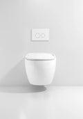 InArt Ceramic Wall Hung or Wall Mounted Designer (Clean Rim) Rimless Water Closet Toilet with Soft Close Seat Cover White Color - InArt-Studio