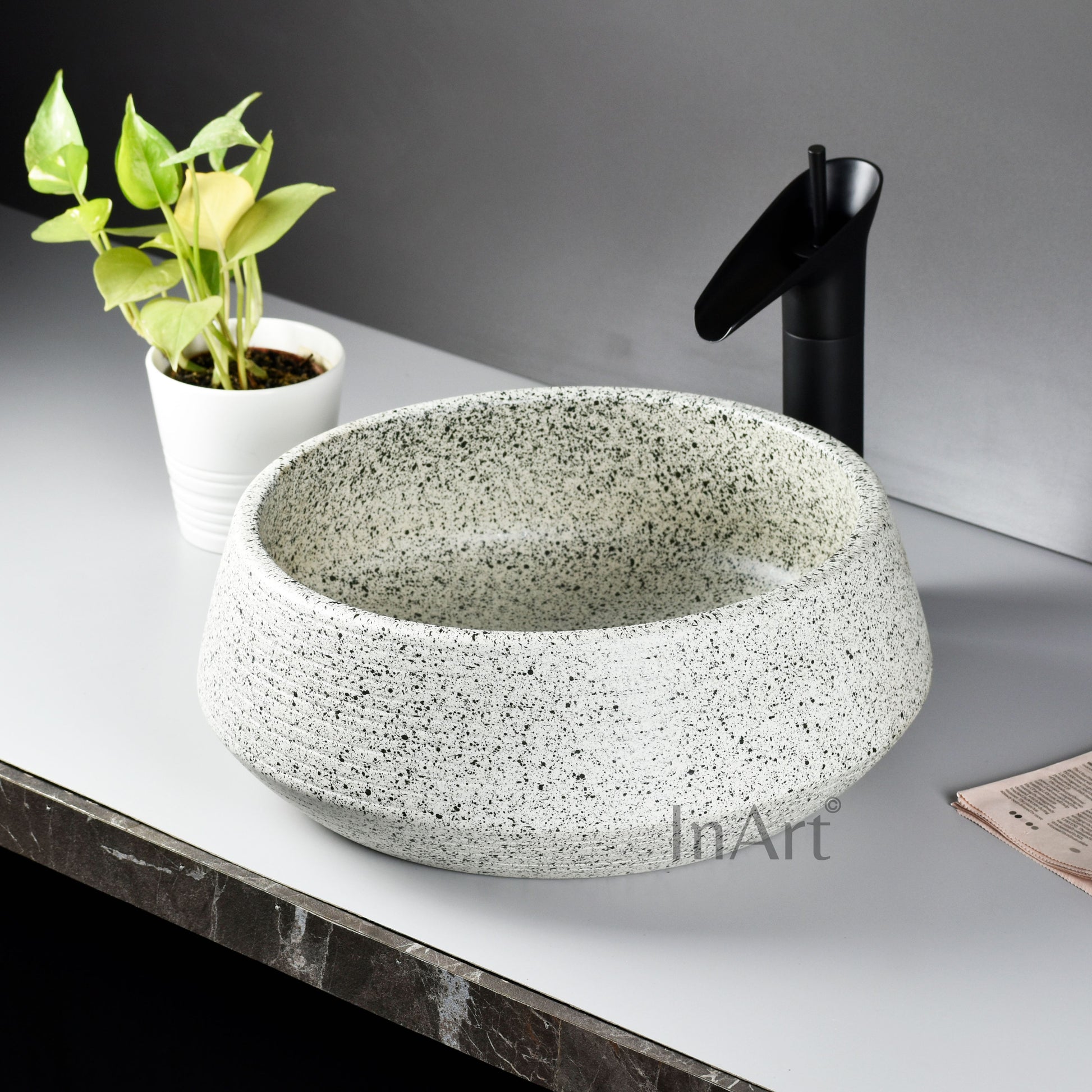 InArt Ceramic Counter or Table Top Wash Basin Light Green 42x42CM DW266 - InArt-Studio