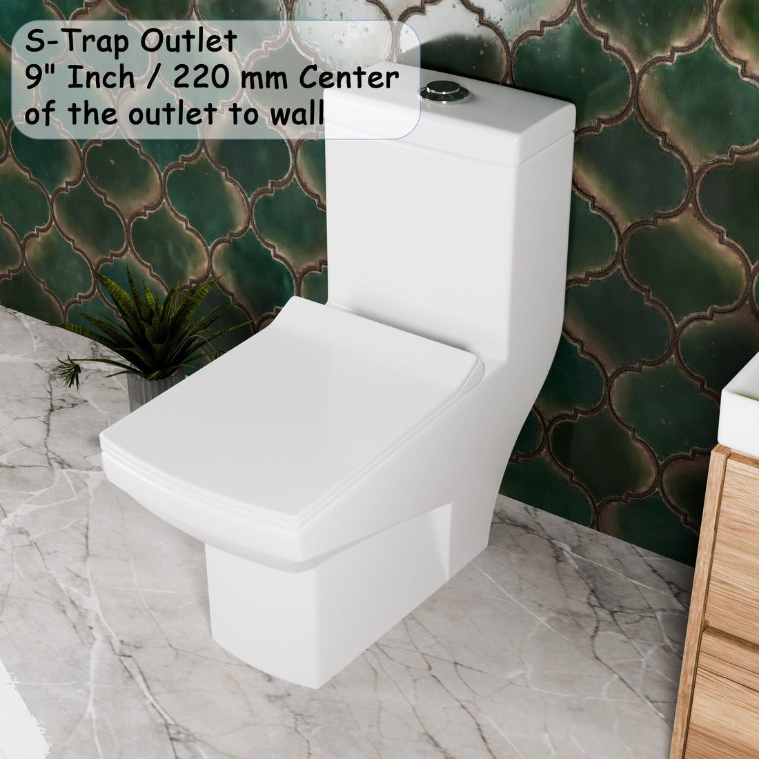 InArt Ceramic Floor Mounted European Water Closet | Western Toilet Commode | EWC S Trap with Soft Close Hydraulic Seat Cover | White One Piece with Flush Tank OPT030