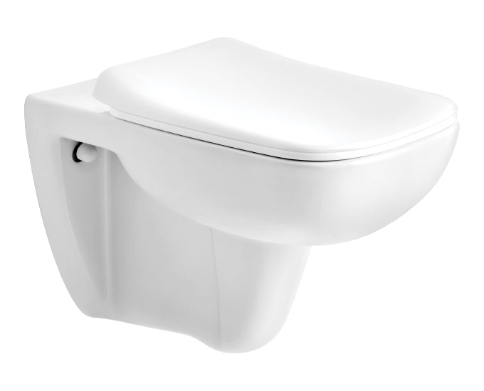 Cera Campbell Rimless Wall Hung Toilet WC Commode with Slim Soft Close Seat Cover S1043136 - InArt-Studio