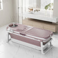 InArt Modern Freestanding Foldable Bathtub with Drain Hose and Cover, Pink-Color, 140cm x 60cm x 57.5cm - InArt-Studio