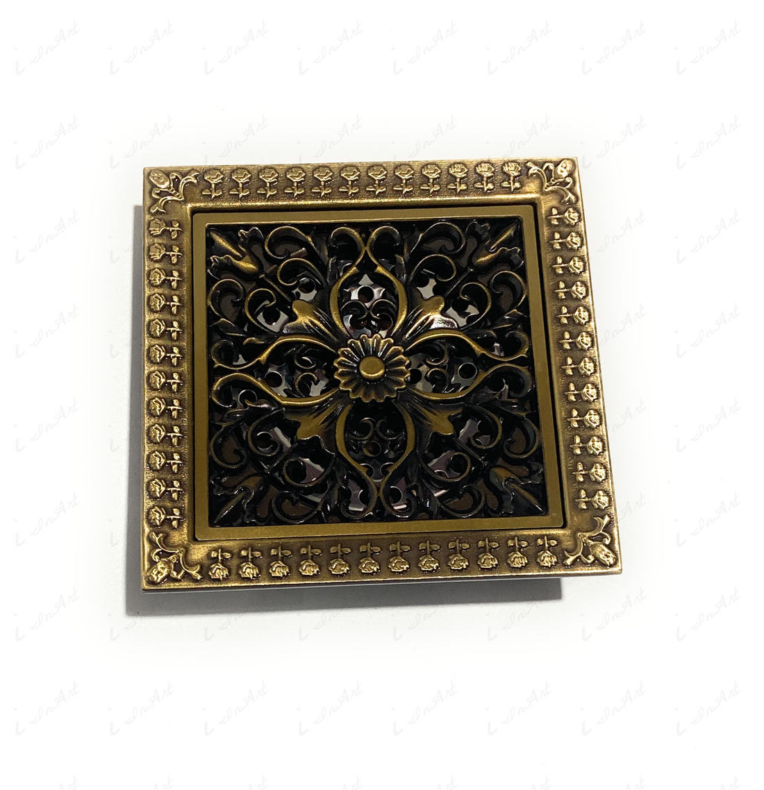 brass floor drains in antique finish