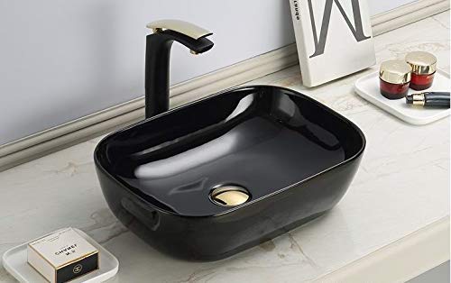 inart black rectangle table top wash basin