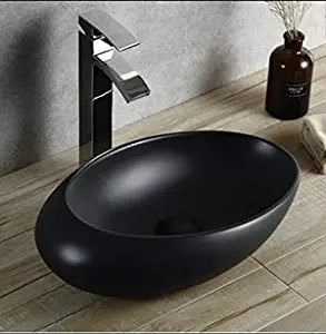 Inart Table Top Wash Basin Design 49 X 31 Cm Black Matt