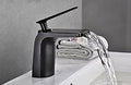 InArt Single Lever Basin Mixer Taps for Bathroom Brass Black Matt Waterfall - InArt-Studio