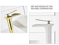 InArt Bathroom Single Lever Hole Basin Mixer Brass Basin High Neck Long Body Sink Faucet White - InArt-Studio