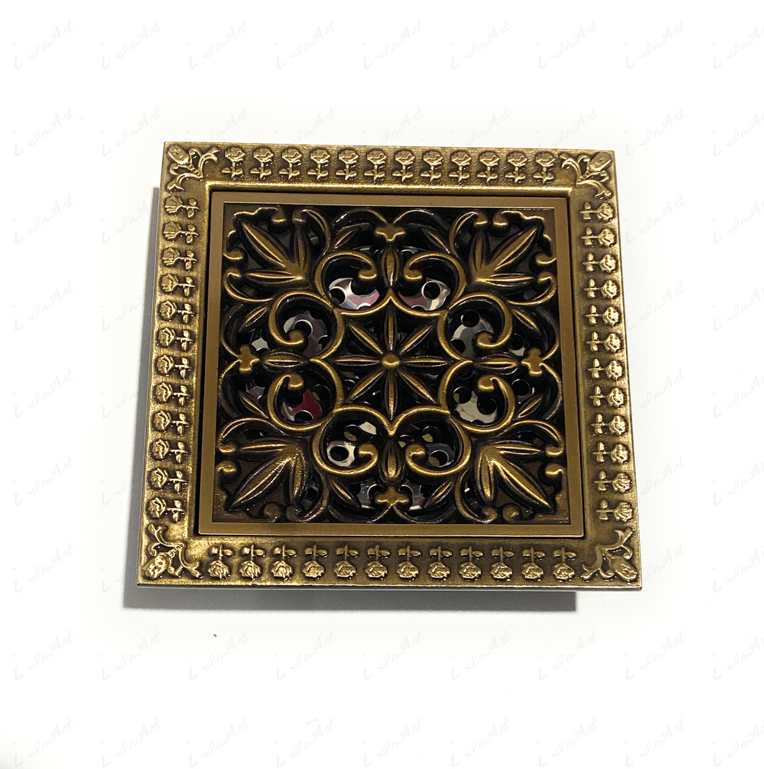 inart floor drain antique color brass