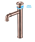 InArt Bathroom Single Lever Hole Basin Mixer Rose Gold Pillar Tap Brass High Neck Long Body Sink Faucet - InArt-Studio