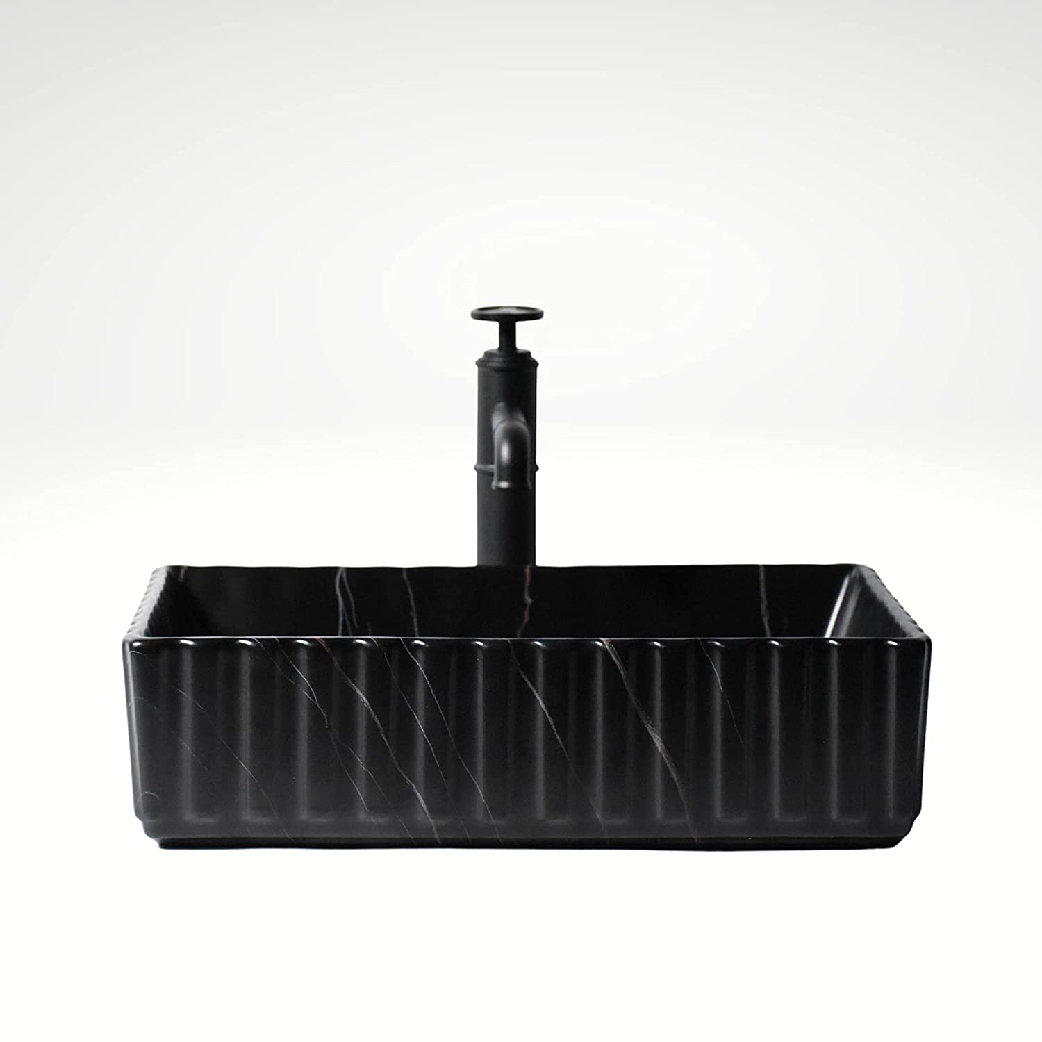 InArt Modern Table Top Wash Basin 48 x 35 CM Black Matt Marble Design - InArt-Studio