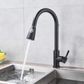 InArt Single Lever Kitchen Sink Mixer Pull-Down Sprayer 360° Kitchen Faucet with Multi-Function Spray Head, Black Matte - InArt-Studio