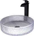 InArt Modern Glass Table Top Wash Basin 39.5 x 39.5 CM Transparent Clear Crystal Diamond Design - InArt-Studio