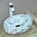 InArt Ceramic Counter or Table Top Wash Basin 48x33 CM White Marble - InArt-Studio