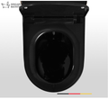 InArt Syphonic Washdown Flush Ceramic One Piece Western Toilet Commode - Water Closet Black Gold Glossy S-Trap - InArt-Studio