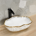 InArt Wash Basin Table Top Design White Gold Color 50 x 38 CM Counter Basin - InArt-Studio