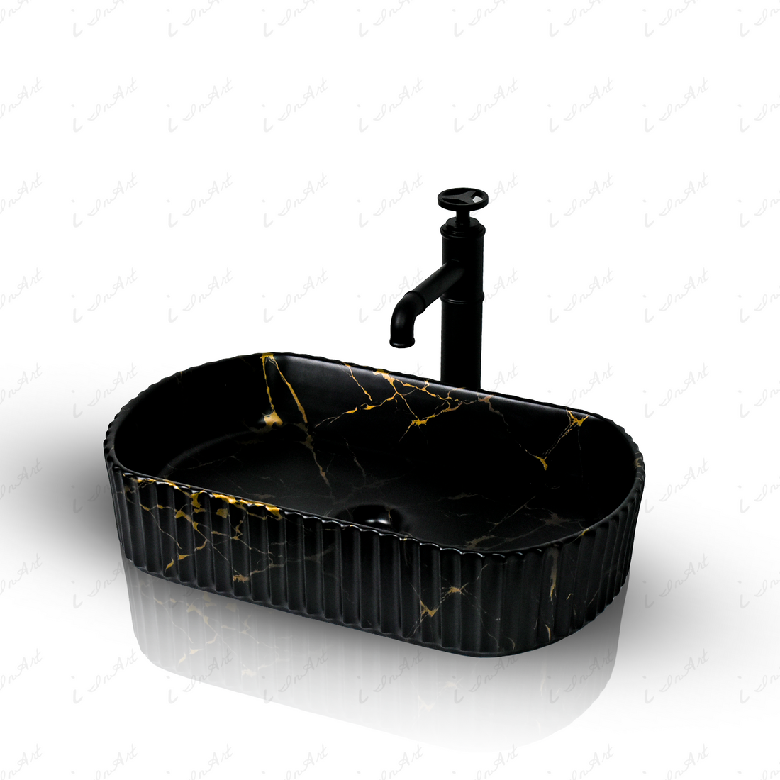 inart matt black wash basin