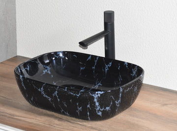 InArt Ceramic Counter or Table Top Wash Basin Black Marble 46x33 CM - InArt-Studio