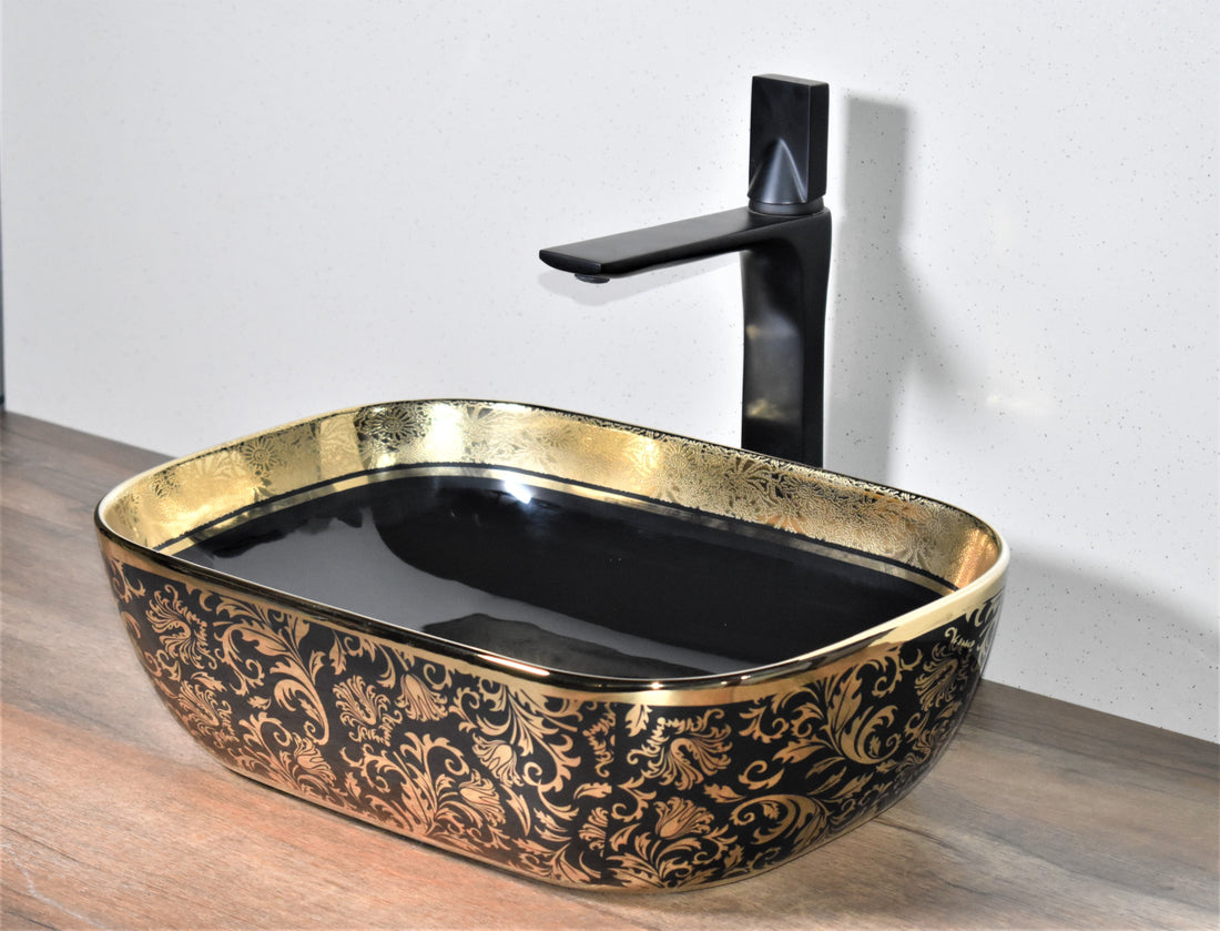 inart table top black color wash basin