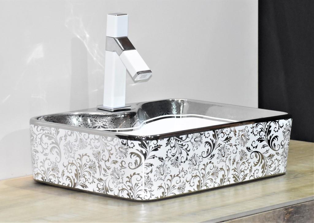 inart silver color wash basin for bathroom