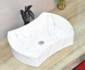 InArt Ceramic Counter or Table Top Wash Basin 53x38 CM White Marble Color - InArt-Studio