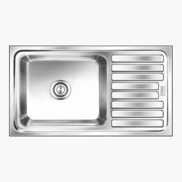 Nirali NG AISI 304 Grade Stainless Steel Single Bowl With Drainboard Kitchen Sink Elegance Ultra NG - InArt-Studio