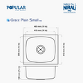 Nirali NG AISI 304 Grade Stainless Steel Single Bowl Kitchen Sink Grace Plain NG - InArt-Studio