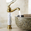 InArt Bathroom Single Lever Hole Basin Mixer Brass Basin High Neck Long Body Sink Faucet White Gold - InArt-Studio