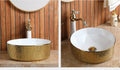 InArt Ceramic Counter or Table Top Wash Basin Gold 43x43 CM - InArt-Studio