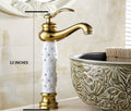 InArt Bathroom Single Lever Hole Basin Mixer Brass Basin High Neck Long Body Sink Faucet White Gold - InArt-Studio