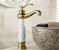 InArt Bathroom Single Lever Hole Basin Mixer Brass Basin High Neck Long Body Sink Faucet White Gold - InArt-Studio