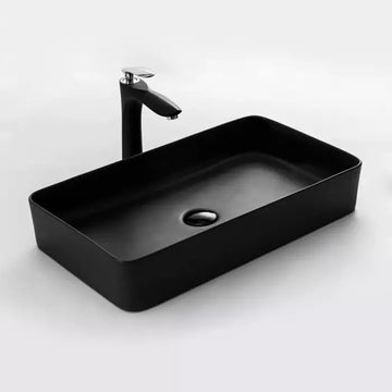 InArt Ceramic Counter or Table Top Wash Basin Matt Black 60 x 34 CM - InArt-Studio