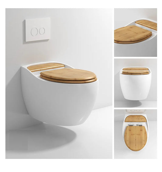 Golden Oval Ceramic Wall Hung Western Toilet