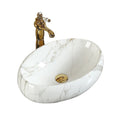 InArt Modern Table Top Wash Basin 40x31 CM Marble White - InArt-Studio