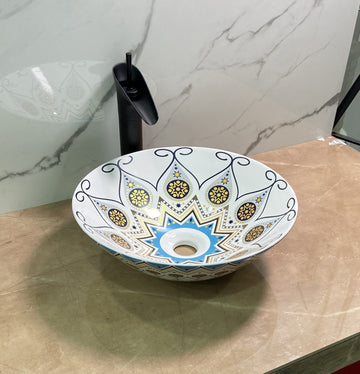 InArt Table Top Wash Basin Design 40.5 x 40.5 CM Mexican Design - InArt-Studio