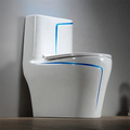 InArt One Piece Toilet Commode Rimless Syphonic - Ceramic Western Toilet Design Water Closet White Blue Glossy - InArt-Studio