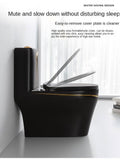 InArt One Piece Toilet Commode Rimless Syphonic - Ceramic Western Toilet Design Water Closet Black Glossy - InArt-Studio