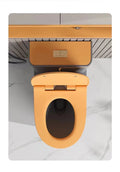 InArt Rimless Syphonic Ceramic One Piece Western Toilet Commode - European Water Closet S Trap Grey Orange Matt Finish - InArt-Studio