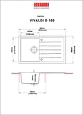 Carysil Granite Quartz Kitchen Sink - Single Bowl With Drainboard Vivaldi D100 34